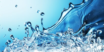 Water splash on blue background. 
