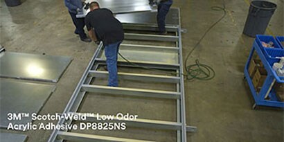 Still shot from a video describing how a 3M structural adhesive gave Innovent the confidence to not use mechanical fasteners
