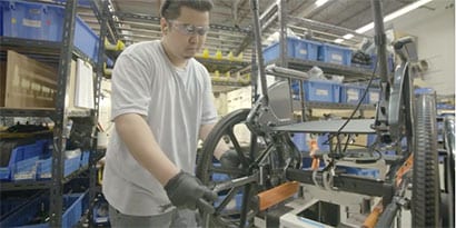 Still shot from a video showing ways a 3M structural adhesive helped PDG Mobility: lightweighting, scaled production and more
